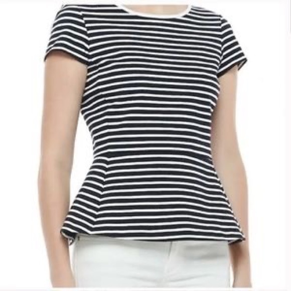 Theory Tops - Theory Striped Peplum Top
